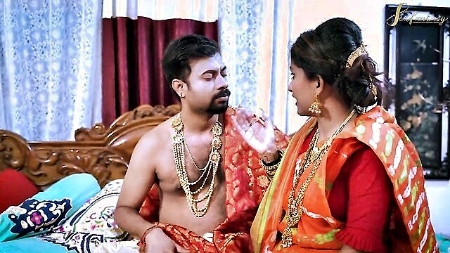 Exasperated landlord drills busty Indian aunty\'s tight rear following a raucous shindig, showcasing hot Desi action.