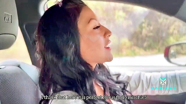 Mariana Martix - latina ma gives roadside blowjob and doggystyle in car