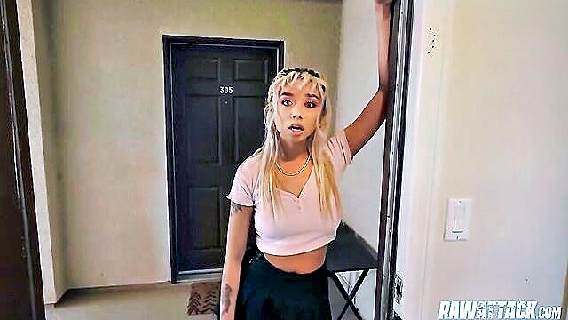 unscripted, behindthescenes, rawattack - petite teen gets pounded