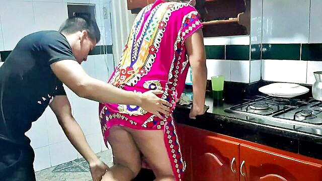 in the kitchen, hindi audio, stepmom - stepson fucks stepmom diana prince