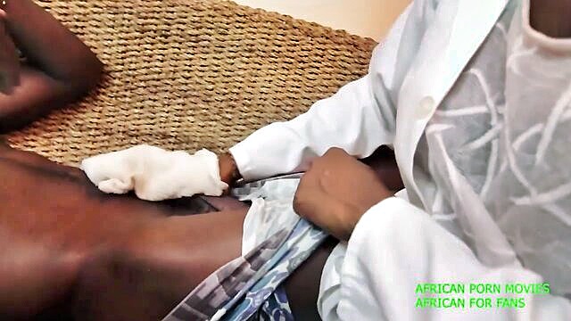 Sexy nurse receives intense treatment from well-endowed patients in steamy clinic encounters.