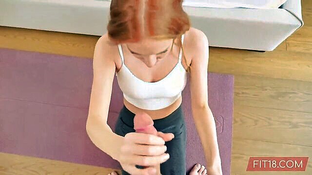Holly Molly, Ginger - fit18 casts slim redhead teen holly molly in yoga pants from russia on xxxcom Fit 18