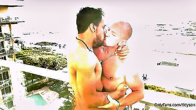 2 gay, tattoo, anal fuck - gay blowjob in bed