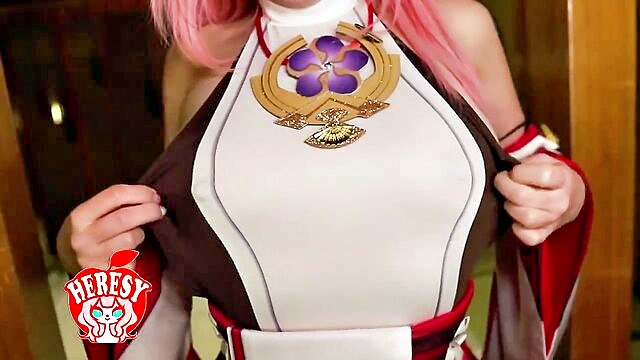 babe, cosplay, behind the scene (bts) - yae miko cosplay