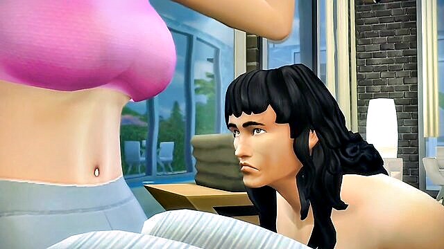 sims, cheating, redhead - caveman trainer bangs fitness babe