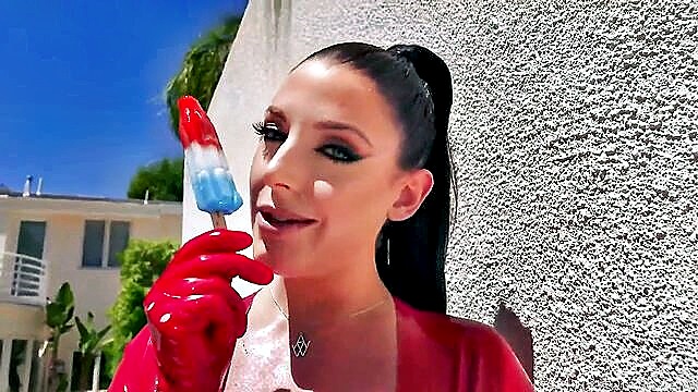 brunette, big tits, big dick - angela white blowjob