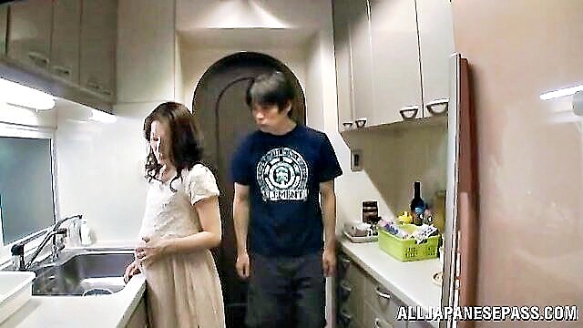 pregnant asian mother in the kitchen : All Japanese Pass