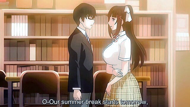 schoolgirl, cheating, huge tits - hentai sex with virgin schoolgirl