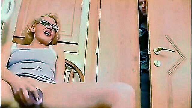 glasses, russian, blonde - mom and son sex video