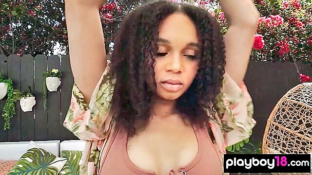 ebony, solo, black - lily lilac naked outdoor