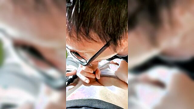blowjob tits, blow, blowjobs - wife with saggy tits swings and gives handjob