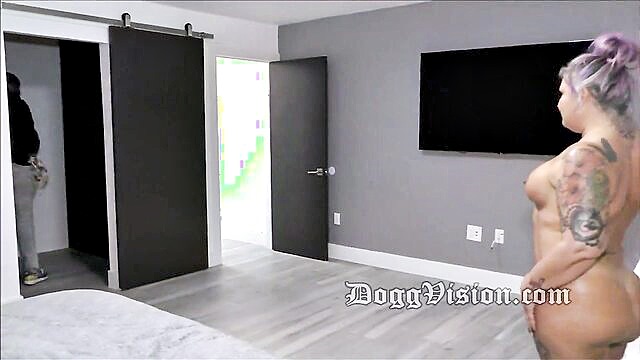 Davina Raines - old & young couple engage in taboo door encounter