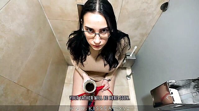 KissCat - stepmommy gets wild and creamy in public restroom FapHouse