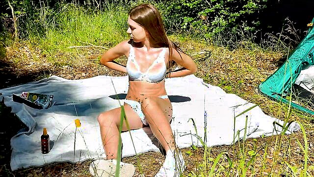 xxx full   ukrainian teen refugee viks   sunbathing on nude beach : Drone Porn 4K
