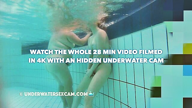 wild teen masturbates in public pool and stays incognito : Underwater Sexcam