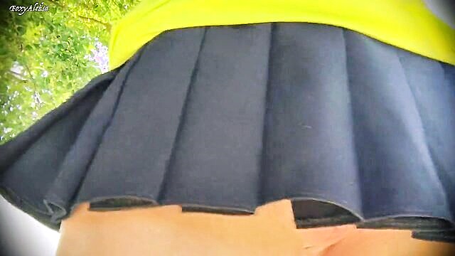 hot girl solo with hidden pussy in short skirt porn videos : FapHouse