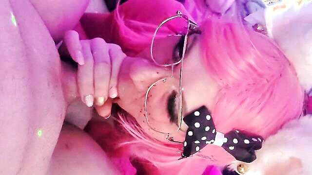 erotic hd video of a femme sissy deepthroating and swallowing cum : Femkittenboy