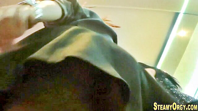 full hd porn video of a clothed white babe sucking a large black rod in an orgy : jessc8914