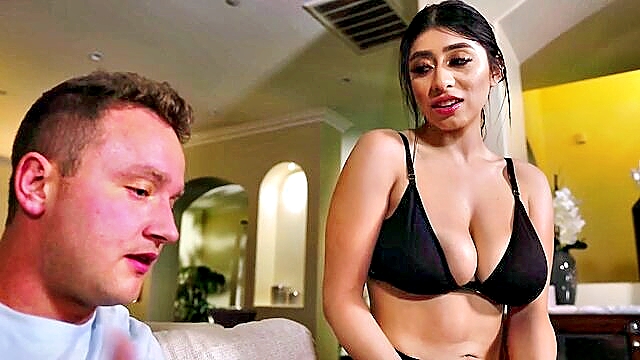 Seductive Violet Myers flaunts her voluptuous curves in a steamy adult film, indulging in titillating tit play and a tantalizing titfuck.