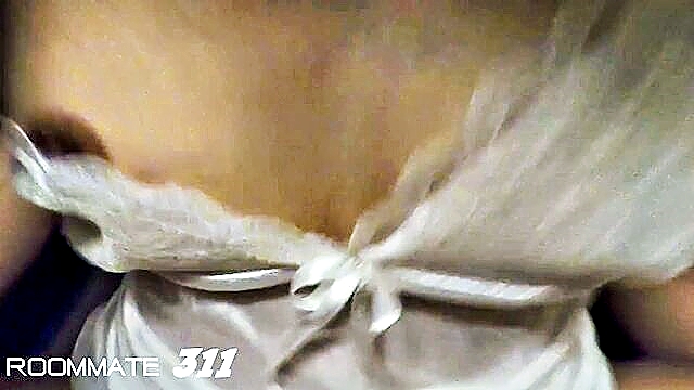 cum inside pussy, point of view, goodnight sex - stepson and step sisters steamy night in white dress