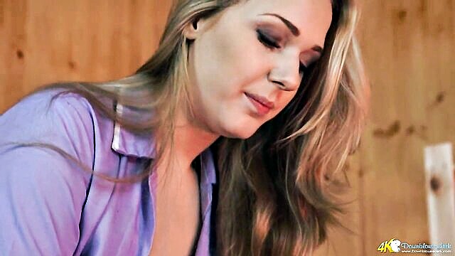 Aston Wilde - xxx porn sexy video   blonde masseuse jerks your cock and gets covered in cum DownblouseJerk