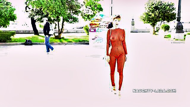 flashing, milf, wife - transparent catsuit milf flashing in public   porn video