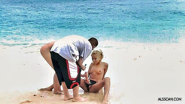 Anita Pearl - sensual lesbian duo explores pleasure with strap ons on the beach