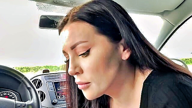 Luna Roulette - new xx video european milfs car blowjob and sperm swallow