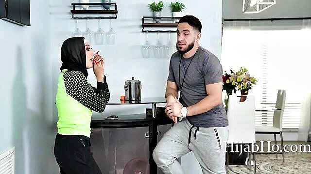 hardcore, babe, interracial - interracial sex with a hijab clad arab woman in hd