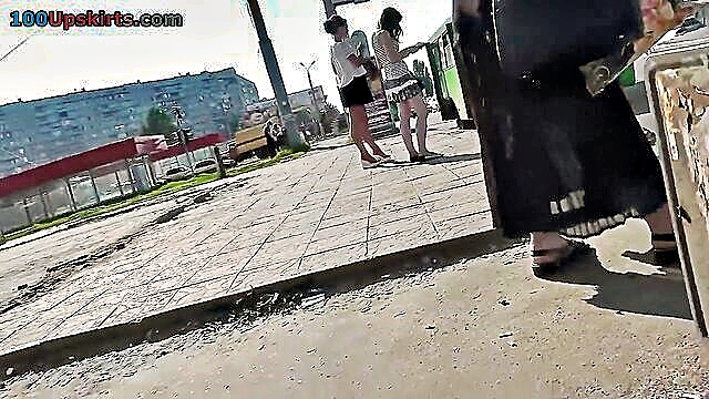 Red Hot, Dark - young and beautiful brunette teases in a short skirt in public yadira_borer