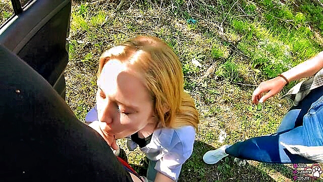 cfnm blowjob, cfnm, amateur threesome - girl loses game sucks stranger and receives epic facial in pov
