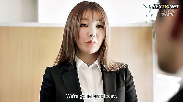 room, business, virgin - asian office worker gets surprised by shared room due to heavy rain full xxx