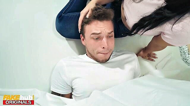Busty nurse receives secret anal thrill from cheating BF, indulging in HD milf orgasm.