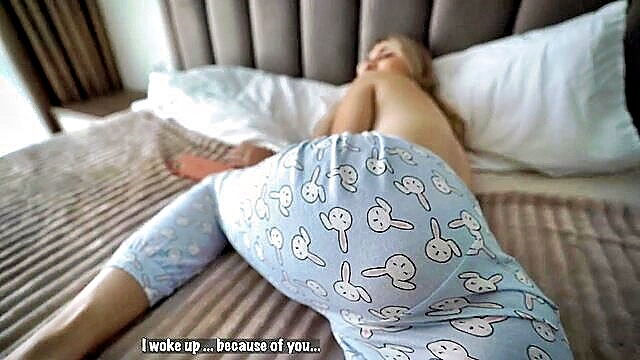 creampie, cum in pussy, butt - russian stepmoms teasing and seductive morning with her stepson