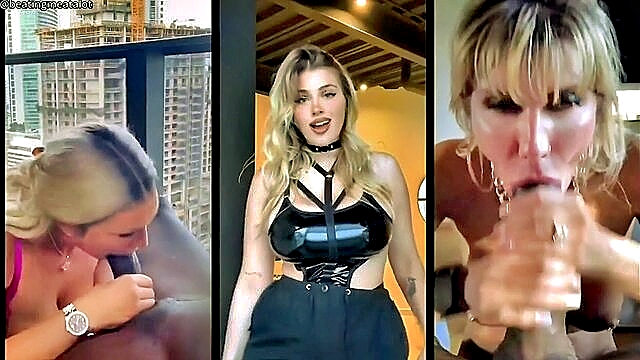 blowjob, big tits, big ass - big tits babe blows in steamy xxx prone video