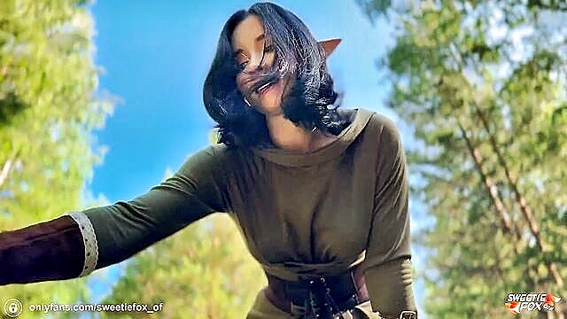 big boobs, brunette, blowjob - stepsisdeepthroat in steamy virtual reality encounter with cosplaying stepsis