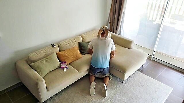 In this sneaky video, a husband secretly records his encounter with a petite babysitter. Their unexpected sex leads to a wild and taboo experience.