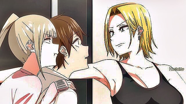 hentai, big tits, japanese - japanese animated babe indulges in a wild threesome in hd