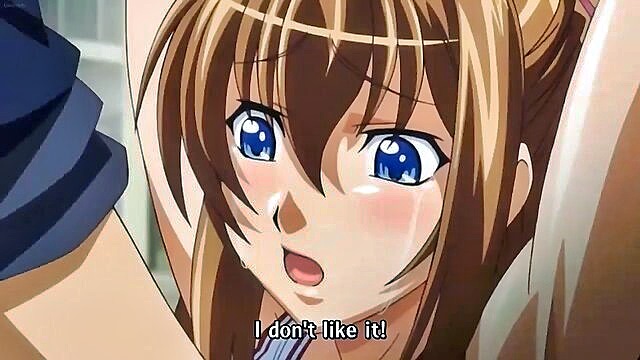 teen, blonde, cum - busty anime babe experiences first time with creampie