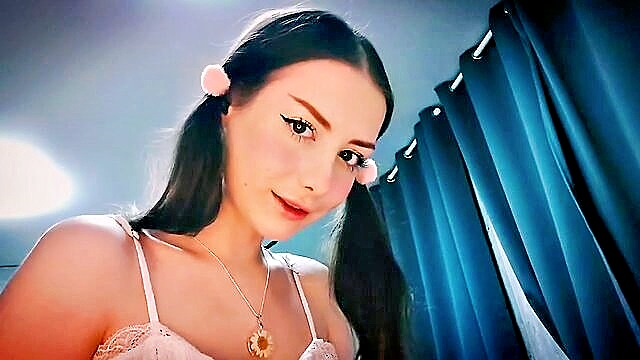 asmr, pov, amateur - sensual brunettes oiled handjob with intense eye contact and moans