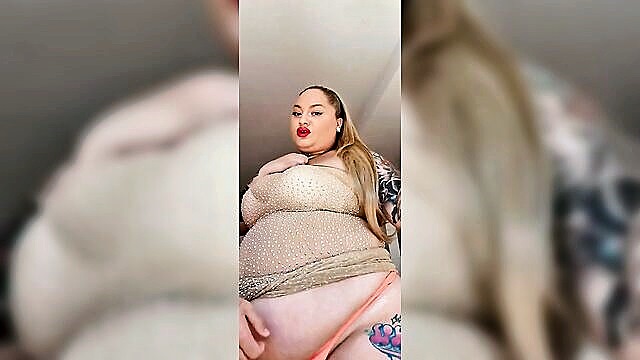 stuffed belly, bbw, latina - latina bbw carmen lafox fills her belly in xxx video