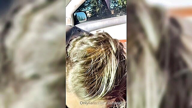 Big D - meetxx babe gives a passionate blowjob in a car