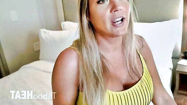 Sensual journey featuring a busty stepmom in a steamy threesome on vacation, full xxx.