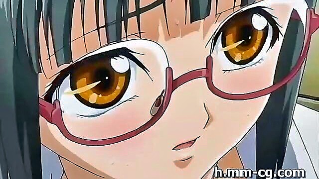 hentai, japanese, anime - asian beauty in glasses gets gangbanged in hentai video