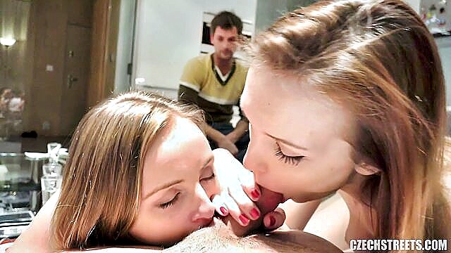 bar, blonde pov, pov - brunette and blonde girls unite for wild bar sexvids