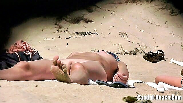 beautiful porn video of mature nudists tanning on a beach : Milf
