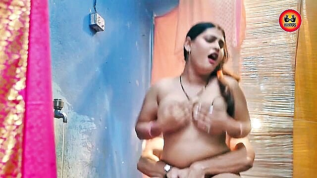 Indian housewives and pornstars in a sensual 2-on-1 encounter, teasing and pleasing in lingerie and 18+ content.